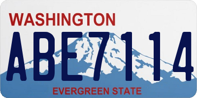 WA license plate ABE7114