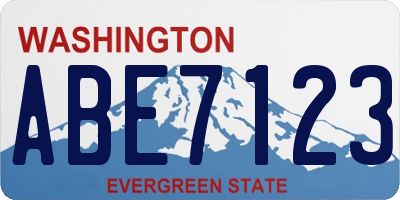 WA license plate ABE7123
