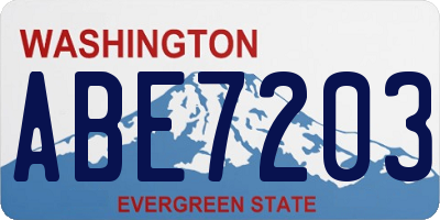 WA license plate ABE7203