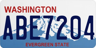 WA license plate ABE7204