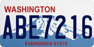 WA license plate ABE7216