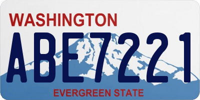 WA license plate ABE7221