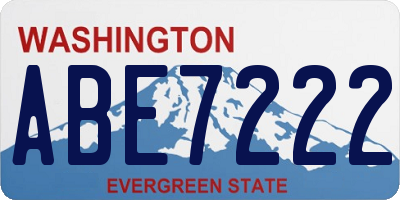 WA license plate ABE7222