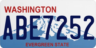 WA license plate ABE7252