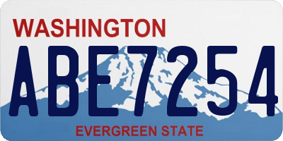 WA license plate ABE7254