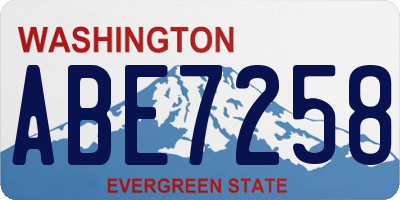 WA license plate ABE7258
