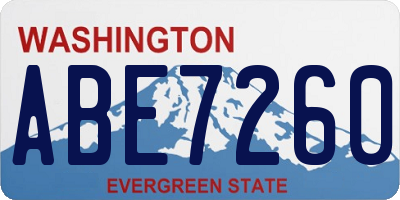 WA license plate ABE7260