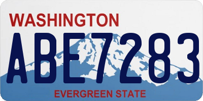 WA license plate ABE7283