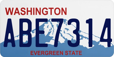 WA license plate ABE7314