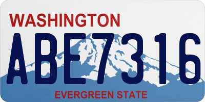 WA license plate ABE7316