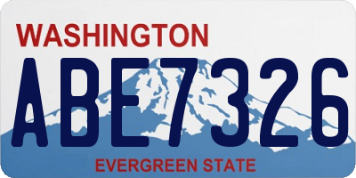 WA license plate ABE7326