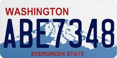 WA license plate ABE7348
