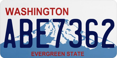 WA license plate ABE7362