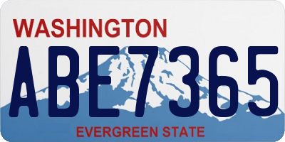 WA license plate ABE7365