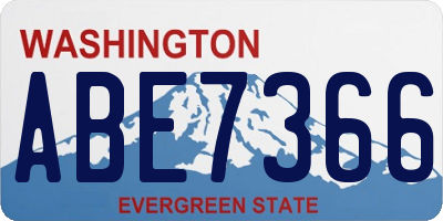 WA license plate ABE7366