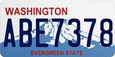 WA license plate ABE7378