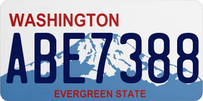 WA license plate ABE7388