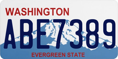 WA license plate ABE7389