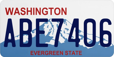 WA license plate ABE7406