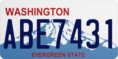 WA license plate ABE7431