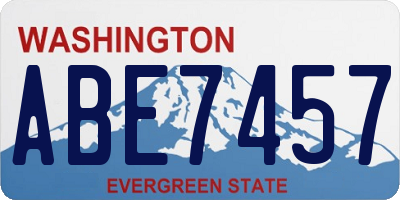 WA license plate ABE7457