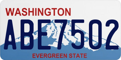 WA license plate ABE7502