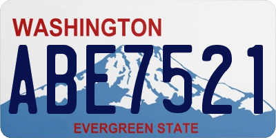 WA license plate ABE7521