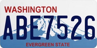 WA license plate ABE7526