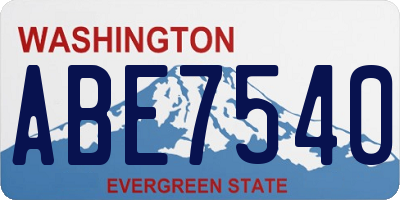 WA license plate ABE7540