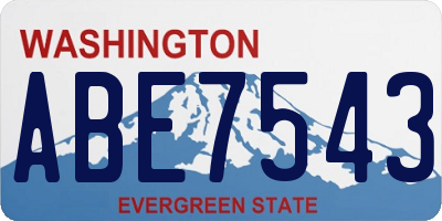WA license plate ABE7543