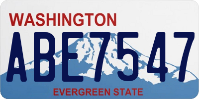 WA license plate ABE7547