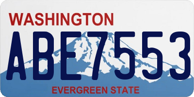 WA license plate ABE7553