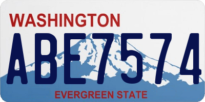 WA license plate ABE7574