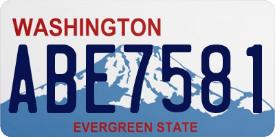 WA license plate ABE7581