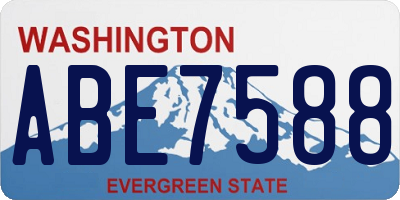 WA license plate ABE7588