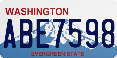 WA license plate ABE7598