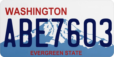 WA license plate ABE7603