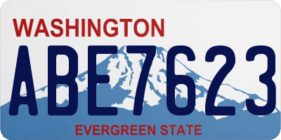 WA license plate ABE7623
