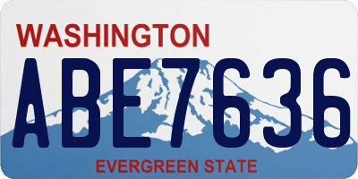 WA license plate ABE7636