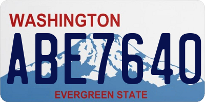 WA license plate ABE7640