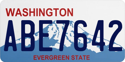 WA license plate ABE7642