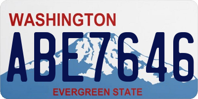 WA license plate ABE7646