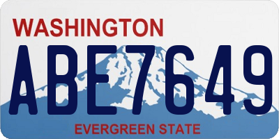 WA license plate ABE7649