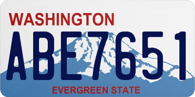 WA license plate ABE7651