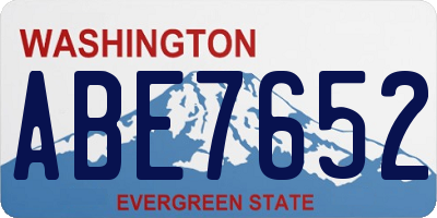 WA license plate ABE7652