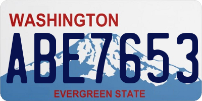 WA license plate ABE7653