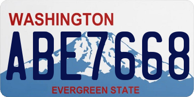 WA license plate ABE7668