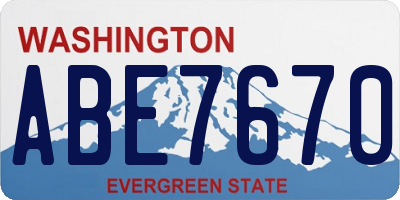 WA license plate ABE7670