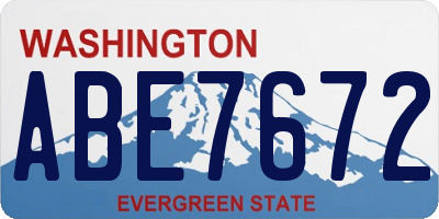 WA license plate ABE7672