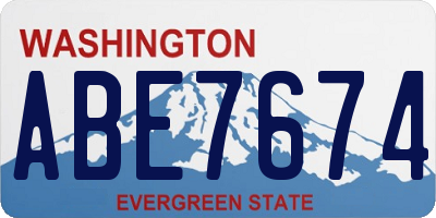 WA license plate ABE7674